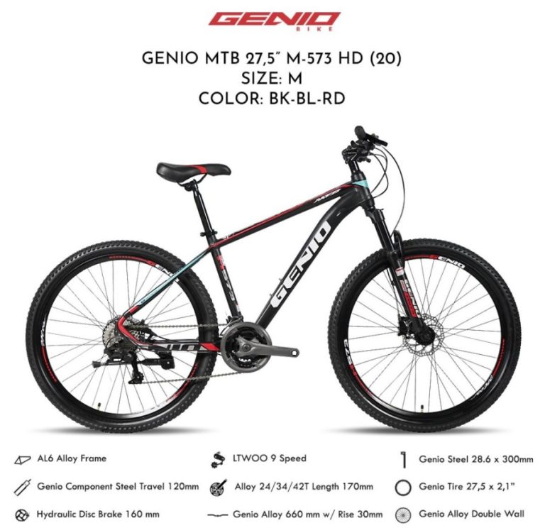 Sepeda Gunung Genio MTB 27.5 M-573 HD: Spesifikasi dan Keunggulan
